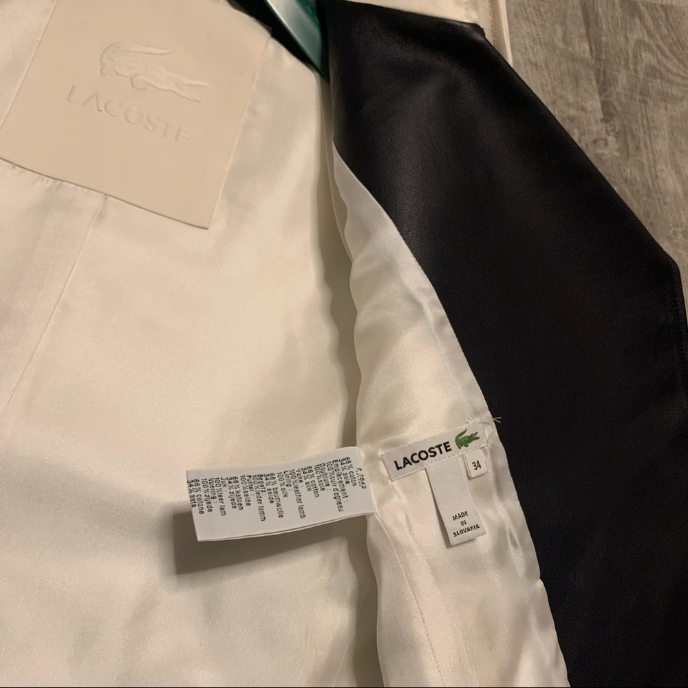 NWT! Rare LaCoste Structured Silk & Leather Jacket - Picture 7 of 10